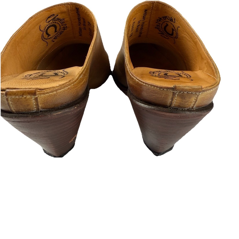 Lucchese Charlie‎ Horse Women's Mules Sz 7B Western Brown Leather Artisan Shoes - Picture 11 of 16